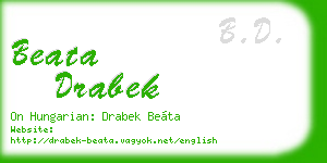 beata drabek business card